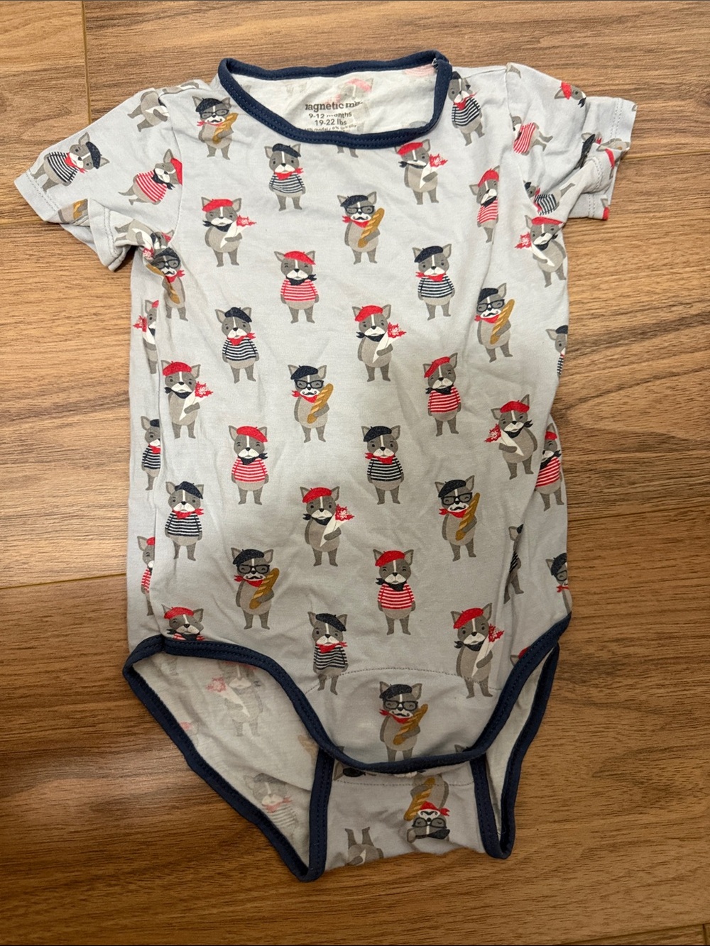 Magnetic Me Gray Raccoon Print Short-Sleeve One-Piece for Kids